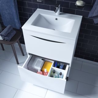 Тумба с раковиной IDDIS Cloud 60см белый CLO60WFi95