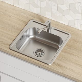 Кухонная мойка IDDIS Strit STR48S0i77S с сифоном 48см сатин