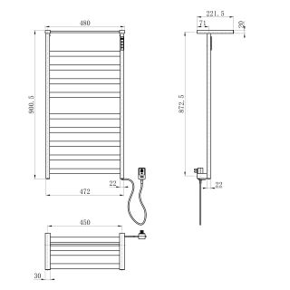 Полотенцесушитель электрический Wonzon & Woghand Frankfurt WW-1029-BG 48x90 см брашированное золото