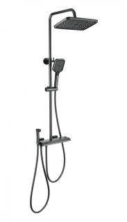 Душевая стойка Wonzon & Woghand Muse Piano WW-B4132-A-BGG с термостатом тёмный графит