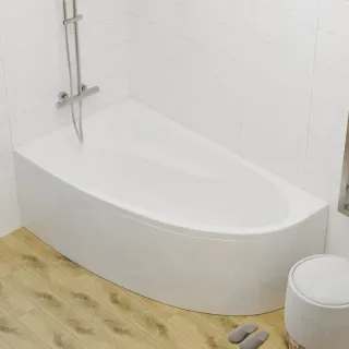 Акриловая ванна 1ACReal Мадрид Щ0000045644 левая обрезанная 150x95 см белый