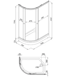 Душевой уголок Triton Коралл Щ0000043490 правый 120x80 см профиль белый стекло мозаика