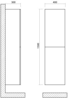 Шкаф подвесной Art&Max Verona Push 40x150см венециано AM-Verona-Push-1500-2A-SC-Ven