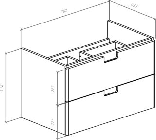 Тумба под раковину Bellezza Пегас 80см чёрный 00000007783