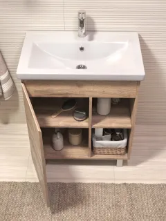 Тумба под раковину напольная Vigo Milos 317 70 см поставляется в разобранном виде дуб золотой