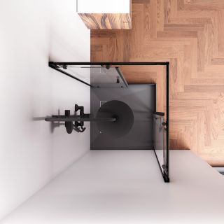 Душевой уголок AM.PM Sunny W87G-403-8080-BT профиль черный матовый 80x80 см