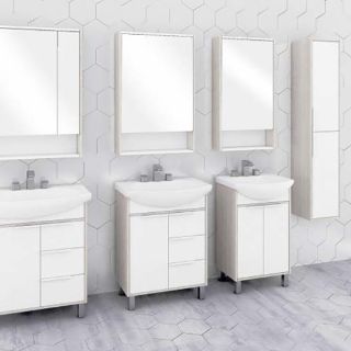 Зеркальный шкаф Акватон Рико 65см белый/ясень фабрик 1A215202RIB90