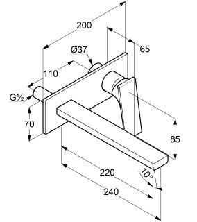 Смеситель для раковины Kludi Decus 542453975 чёрный матовый