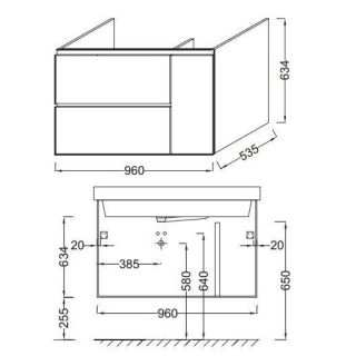 Тумба под раковину Jacob Delafon Soprano EB1334-N08-E10 100 см квебекский дуб/матовый базальт