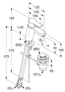 Душевой комплект Kludi Pure&Easy 3в1 376850565 хром