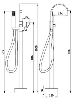 Напольный смеситель для ванны Boch Mann Resia хром BM7775