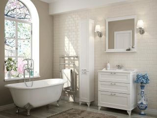 Шкаф Акватон Леон Н дуб белый 1A187903LBPS0