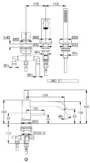 Смеситель на борт ванны Kludi Bozz хром 384480576
