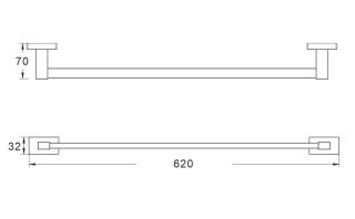 Полотенцедержатель Shevanik SG5617T оружейная сталь