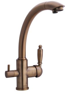 Смеситель для кухни Swedbe Selene Plus 8043 с каналом для подключения фильтра бронза