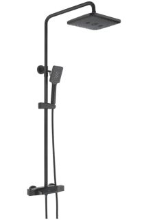Душевая стойка Rose R3736H с термостатом чёрный матовый