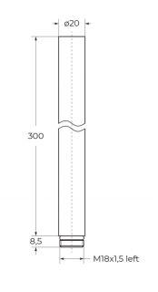 Удлинитель душевой стойки CEZARES ECO-EXT30-NOP 30 см
