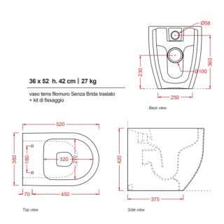 Унитаз Artceram Monet MNV002 01 00  белый