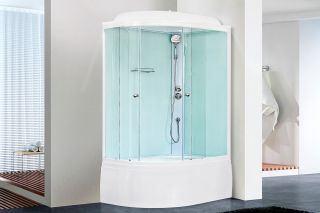 Душевая кабина Royal Bath BK правая стекло белое/прозрачное 120x80см RB8120BK5-WT-R