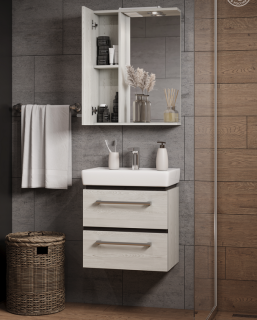 Зеркальный шкаф Акватон Ронда 55см дуб сомерсет 1A208602RSC2L