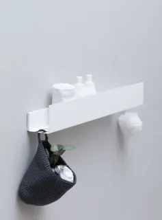 Полка Aquanet Магнум 341541 90 см с крючками белый матовый