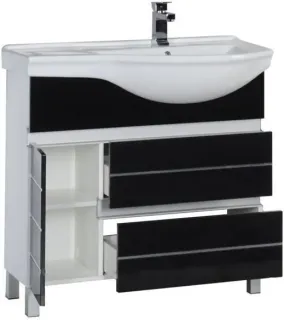 Тумба под раковину Aquanet Доминика 181968 R 90 см чёрный/белый