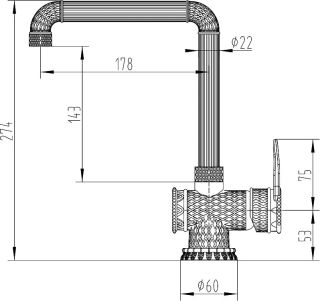 Смеситель для кухни ZORG Antic A 418 K-BR LOFT