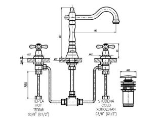 Смеситель для раковины Rav Slezak Morava retro MK132.5Z золото