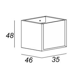Шкафчик под раковину Cezares 35x48 Rovere Tabacco Bellagio 54864