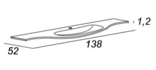 Раковина из искусственного мрамора Cezares 138x52 50155