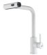 Смеситель для кухни Shevanik S263C с мультифункциональным изливом белый