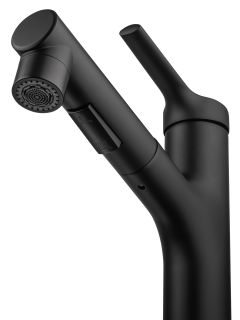 Смеситель для раковины Wonzon & Woghand WW-A40862-MB с выдвижным изливом чёрный матовый