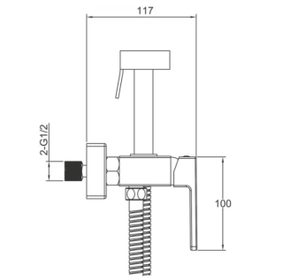 Гигиенический душ со смесителем Gappo G2017-6 чёрный