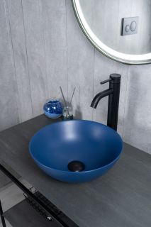 Раковина Gid 9081bum 53401 накладная синяя матовая 36x36x14