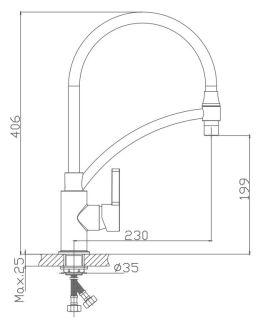 Смеситель для кухни Haiba HB73643-8 хром/белый