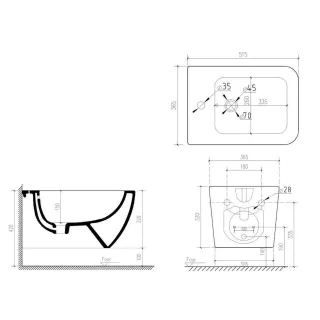 Подвесное биде ArtMax Maxima AM010BH белый