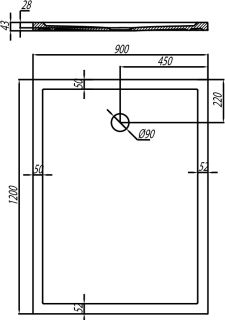 Поддон Акватон Калифорния 120x90см белый 1A714336CA010