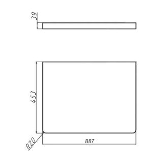 Столешница Velvex Klaufs 90 без отверстий, Invisible Line