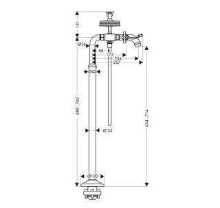 Смеситель для ванны Hansgrohe Montreux  16547820 Никель