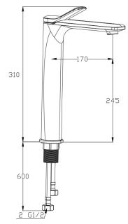 Смеситель для раковины Boch Mann Bernina B XL BM9629 чёрный