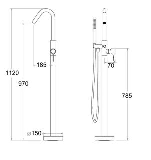 Напольный смеситель для ванны Boch Mann Sella BM9652 хром
