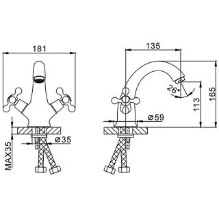 Смеситель для раковины Frap F1019 хром