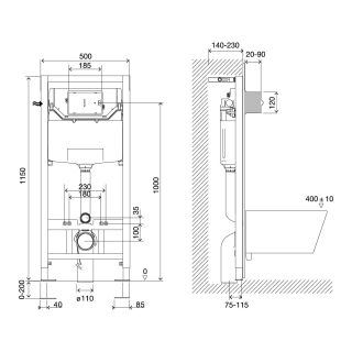 Инсталляция для подвесного унитаза Lemark Peneda Expert 9812002 механическая без кнопки