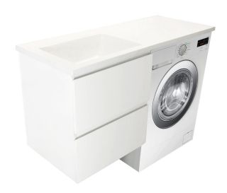 Подвесная тумба под раковину Эстет Dallas Luxe ФР-00002221 Л/П 130см два ящика белый