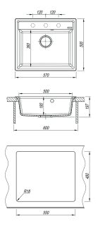 Кухонная мойка Lemark Hanka 570 9910017 серый шёлк