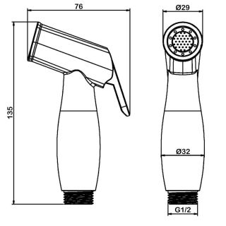 Лейка гигиеническая Swedbe Calypso 5022 хром