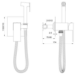 Гигиенический душ со смесителем Wonzon & Woghand Cube WW-88829016-MW белый матовый
