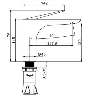 Смеситель для раковины Raglo R21.10.06 чёрный