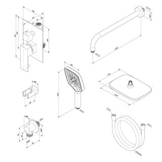 Встраиваемая душевая система Damixa Gala 9953520000 хром