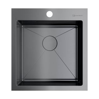 Мойка кухонная Omoikiri Akisame 46-GM нерж.сталь/вороненая сталь